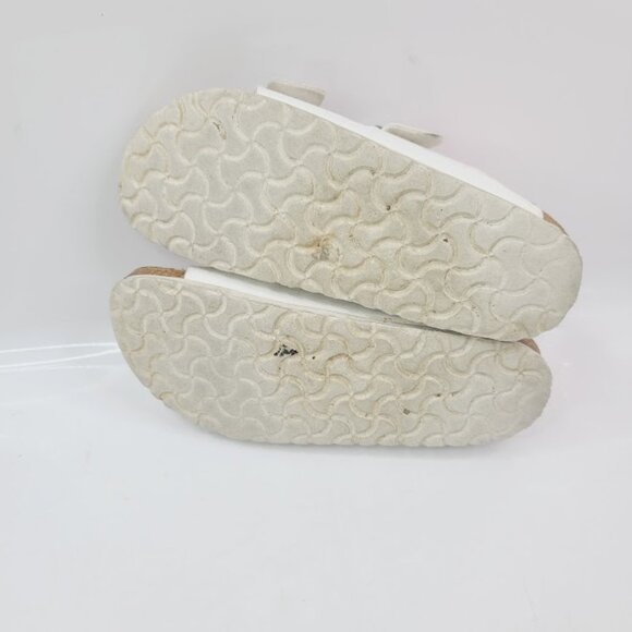 Birkenstock Women's White Arizona Birko-Flor Leather Classic Slide Sandal Size 6 - Picture 5 of 7